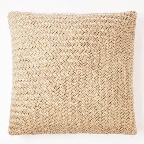 Trigo Wool Throw Pillow in Beige