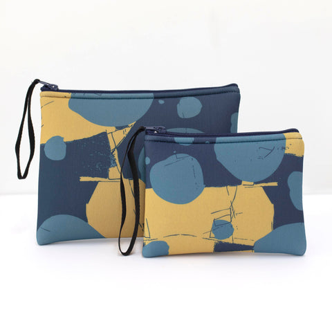 Abstract Spaces in Ochre & Ocean - Neoprene Bag