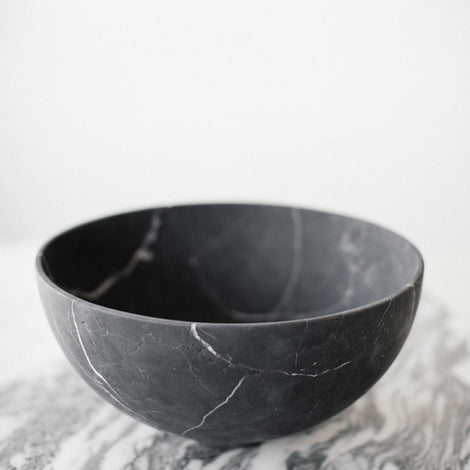 Large Artisanal Bowl in Black Marble