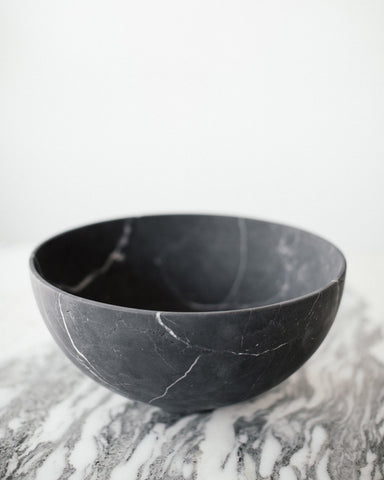 Large Artisanal Bowl in Black Marble