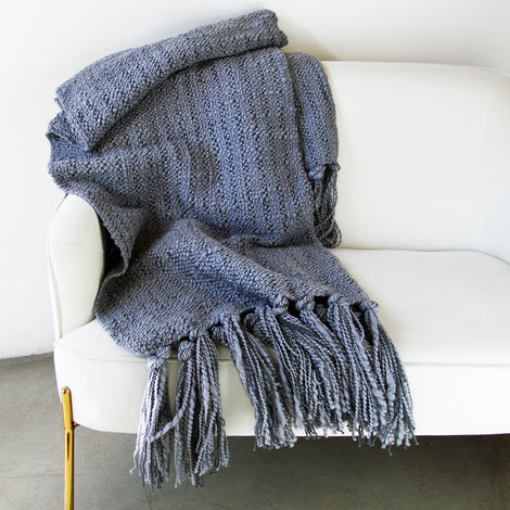Mar Merino Wool and Cotton Throw Blanket