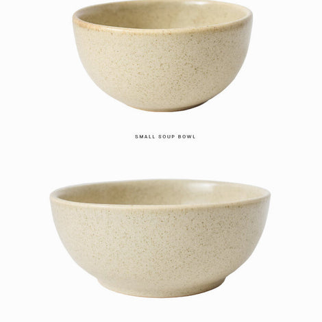 Cream Custard Handmade Wide Soup Bowls - Set of 4
