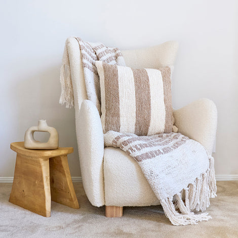 Casa Cubista Striped Pillow - Camel