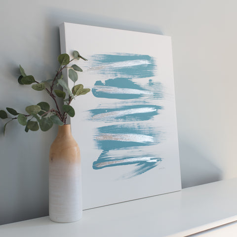 Zen Brush No. 5 in Blue - Embellished Print